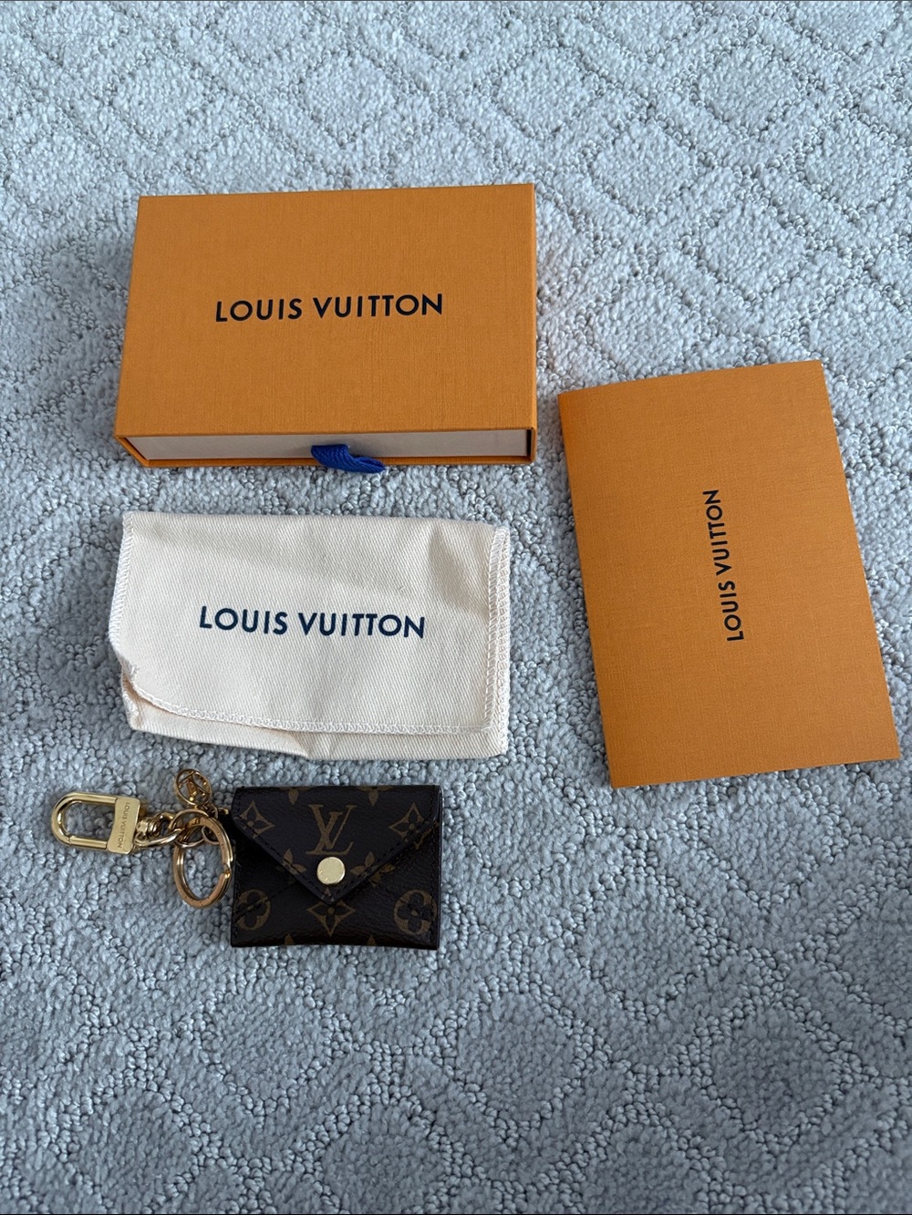 Louis Vuitton Monogram Envelope Key Holder and Bag Charm with pink interior